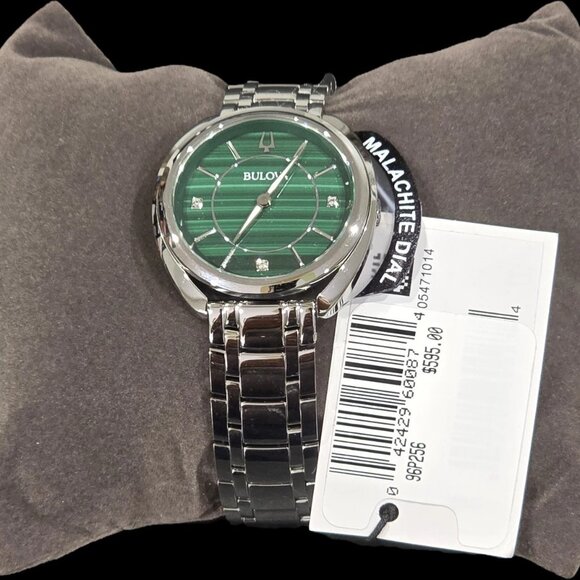 Bulova Classic Diamond Malachite Stainless Steel Quartz Women\'s Watch, 34mm Bulova Ladies Malachite Classic Watch | Charm Diamond Centres main image 4
